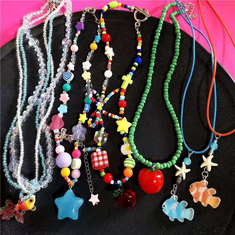 Women'S Emo Accessories - Sevimli Yaz Y2K Kalp Meyve Domates