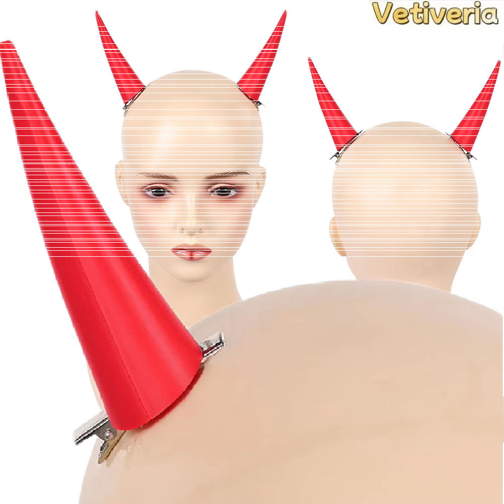 Women'S Red Accessories - Fantasia Power Cosplay Kırmızı Boynuz Aksesuarları