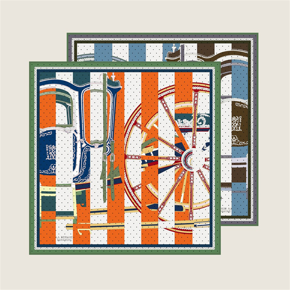 Silk Scarf Square - POBING El Haddelenmiş Dimi ipek eşarp