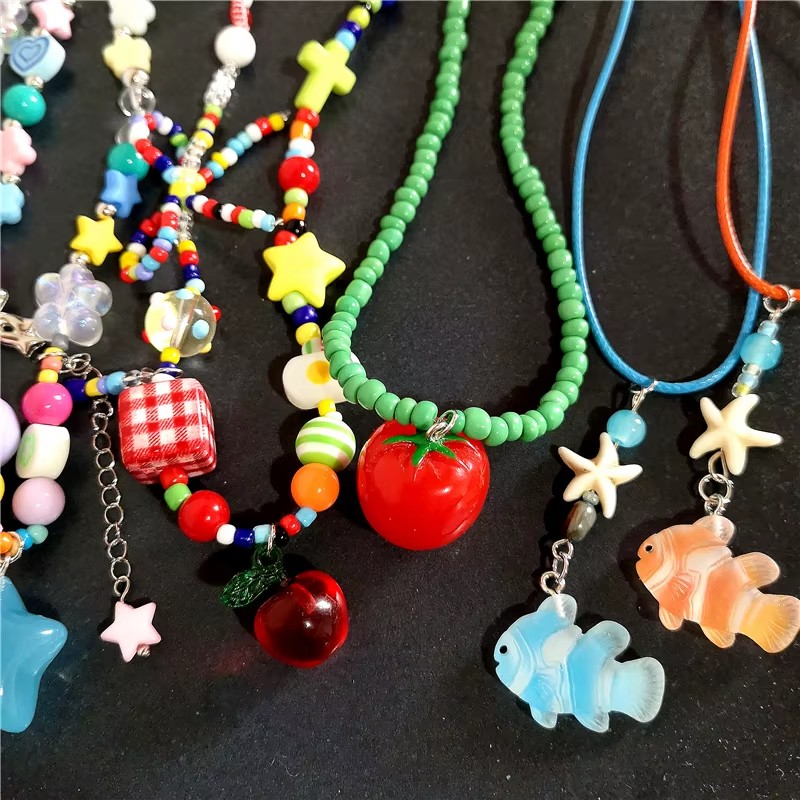 Sevimli Yaz Y2K Kalp Meyve Dom - Women'S Emo Accessories incelemesi ve fiyatı