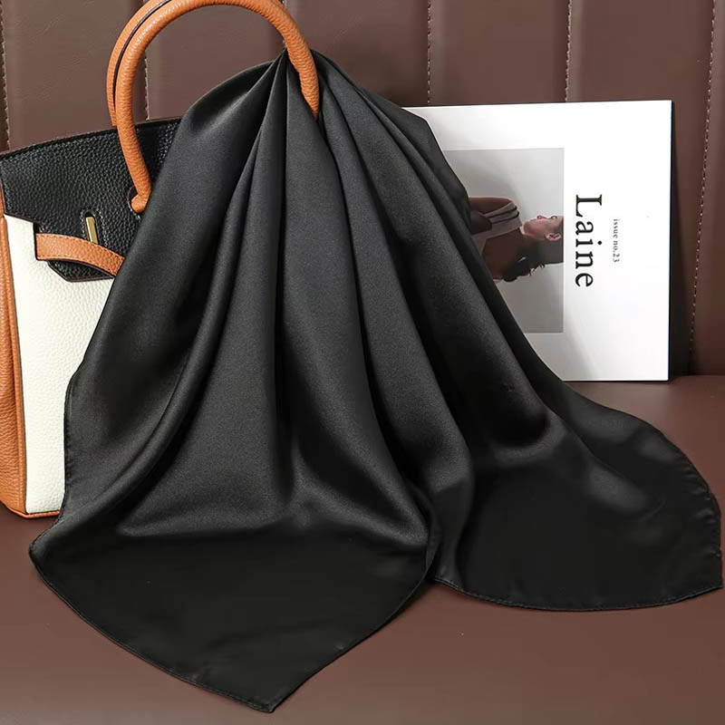 Lüks düz renk ipek kare eşarp  - Silk Scarf Square incelemesi ve fiyatı